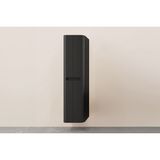 Wiesbaden Sulora Kolomkast - Afgeronde Hoeken - Geribbeld - 160x40x35cm - Mat Zwart