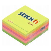 Stick'n zelfklevende notes mini kubus neonmix 51 x 51 mm