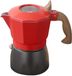 Merkloos Rode Moka Pot Cubaanse koffiemaker, zwart, steen, vaatwasserbestendig, 1 jaar garantie