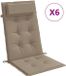 vidaXL Stoelkussens 6 st hoge rug oxford stof taupe