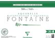 Clairefontaine 975509C Vierzijdig Gelijmd Blok Fontaine - 20 Vellen Wit Aquarelpapier 100% Katoen Grove Korrel (Torchon) Professionele Kwaliteit 36x51 cm 300g