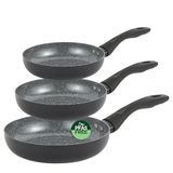 Progress COMBO-8961 Marble Ceramic Frying Pan Set – 3 Piece 20/24/28 cm Pans, Healthy Ceramic Non-Stick Coating Omelette/Egg Pans, PFAS-Free, Induction Hob Suitable, Lightweight Aluminium Cookware