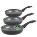 Progress COMBO-8961 Marble Ceramic Frying Pan Set – 3 Piece 20/24/28 cm Pans, Healthy Ceramic Non-Stick Coating Omelette/Egg Pans, PFAS-Free, Induction Hob Suitable, Lightweight Aluminium Cookware