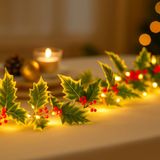 Talking Tables Hulstvormige LED-lichtslingers voor gebruik binnenshuis, werkt op batterijen, kersttafeldecoraties, bruiloft, Valentijnsdag, verlovingsfeest, jubileumdiner 2,6 m