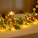 Talking Tables Hulstvormige LED-lichtslingers voor gebruik binnenshuis, werkt op batterijen, kersttafeldecoraties, bruiloft, Valentijnsdag, verlovingsfeest, jubileumdiner 2,6 m