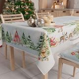 PETTI Artigiani Italiani - Kerst Tafelkleed Vlekbestendig Rechthoekig Tafelkleed voor Keuken, Motief Snow, 140x360 cm, 100% Made in Italy