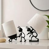 AIRPASxie Kft. 2 stuks - Porte-rouleau de papier toilette - porte-rouleau de papier toilette en forme de fourmi mignon - noir