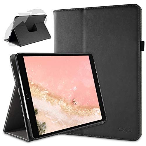 doupi Deluxe iPad Pro 10,5 inch & iPad Air 3 (2019) Smart Case met Sleep/Wake-functie, 360 graden draaibaar, standaard, zwart