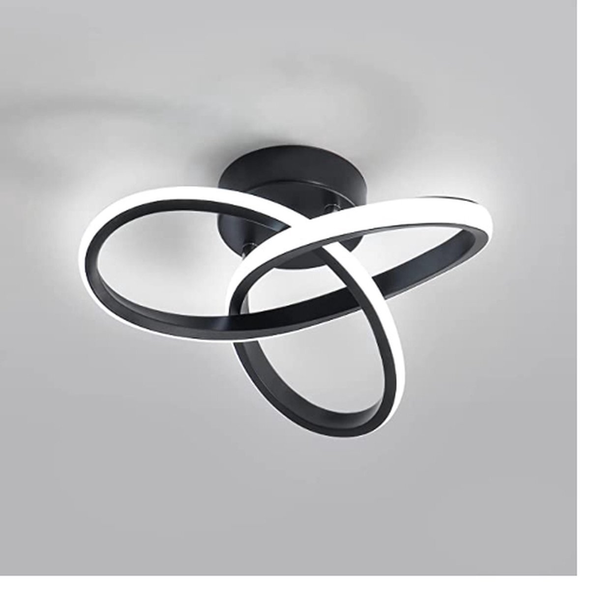 Lichtendirect Lichtendirect- LED Plafondlamp zwart-Ringen –Plafonniere- Modern- Binnenverlichting-Hal slaapkamer lamp l: 24CM - 3.000 K - 12W