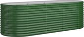 vidaXL Plantenbak - 224x80x68 cm - Gepoedercoat Staal - Groen