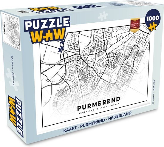 MuchoWow Puzzel Kaart - Purmerend - Nederland - Legpuzzel - Puzzel 1000 stukjes volwassenen