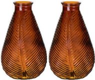 Bellatio Design Vaas - 2x - bruin - transparant glas - 14 x 23 cm - vaas