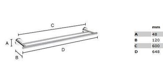 Smedbo Home handdoekhouder dubbel HK3364 chroom HK3364