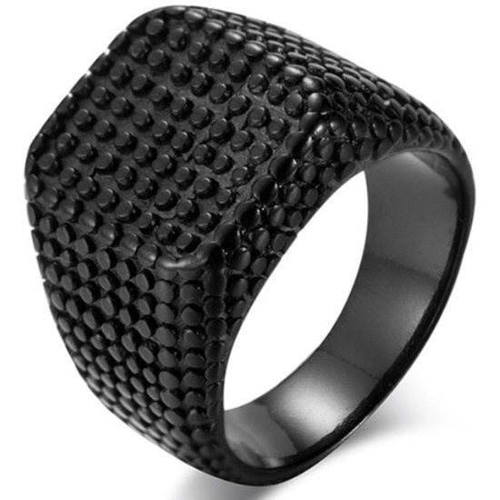 Mendes Jewelry Titanium Zegelring heren Zwart-17mm
