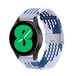 By Qubix Qubix - Braided nylon bandje voor Huawei Watch GT 4 / GT 5 (41mm) & GT 5 Pro (42mm) - Blauw / wit