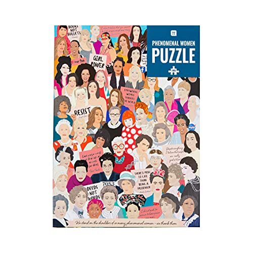 Talking Tables PUZZ-PHEN-WOM Inspirerende vrouwenpuzzel van 1000 stukjes met bijpassende poster en trivia-vel Kleurrijk geïllustreerd ontwerp, verjaardagscadeau, feministische cadeaus voor haar