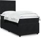 vidaXL Boxspring met matras fluweel zwart 80x200 cm