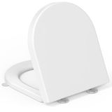 YEAUPE PRO WC-Bril D-Vorm,Toiletdeksel met Softclosemechanism & Handgreep,Snelsluiting voor Eenvoudige Reiniging,Draagvermogen van 150 kg 42,5 x 36,3 cm, Wit