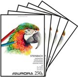 Aurora Tekenblok - Tekenpapier - Steinbach - A4 - 250g - 20 vel - 5 stuks