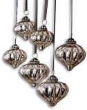 LOBERON Kerstversiering set van 6 Lauranne antiekzilverkleurig