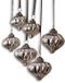 LOBERON Kerstversiering set van 6 Lauranne antiekzilverkleurig