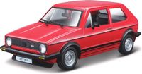 Bburago Volkswagen Golf MK1 modelauto - rouge - 15 cm - échelle 1:24