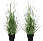 Mica Decorations - 2 stuks - kunstgras - groen - H53 x D30 cm