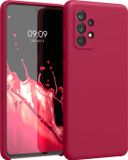 kwmobile telefoonhoesje geschikt voor Samsung Galaxy A52 / A52 5G / A52s 5G - Hoesje met siliconen coating - Smartphone case in kersrood
