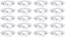Paulmann LED-inbouwlamp Set van 20 zwenkbaar rond 82 mm 70° 20x4,8W 20x450lm 230V 3000K Wit