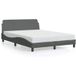 Vidaxl Cadre De Lit Dover Gris Foncé 137x190 Cm Tissu