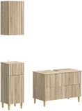 vidaXL - 3-delig - badkamerkast - set - ARNHEM - Sonoma - Eiken - Bewerkt - hout