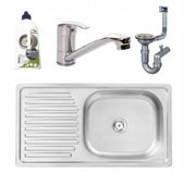 Kuchinox Dino - Évier encastrable - 1 bac - 75x40 cm - Chrome