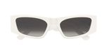 Balenciaga Bb0478s Lunettes De Soleil Femme Blanc Rectangles Gris 55mm