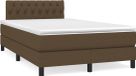 vidaXL Boxspring met matras en LED stof donkerbruin 120x190 cm