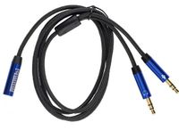 Mumbi 25085 audiokabel 0,6 m 3.5mm 2 x 3.5mm Zwart, Blauw