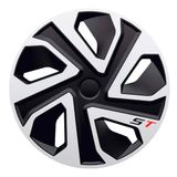4-Delige J-Tec 4-Delige Wieldoppenset ST 17-inch zilver/zwart