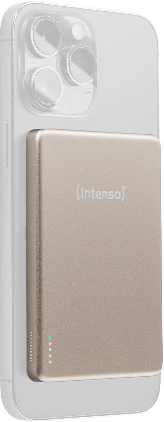 Intenso MW5000 Powerbank 5.000 mAh Li-Po - Geschikt voor MagSafe - Draadloos & USB-C - 20W PowerDelivery - Champagne