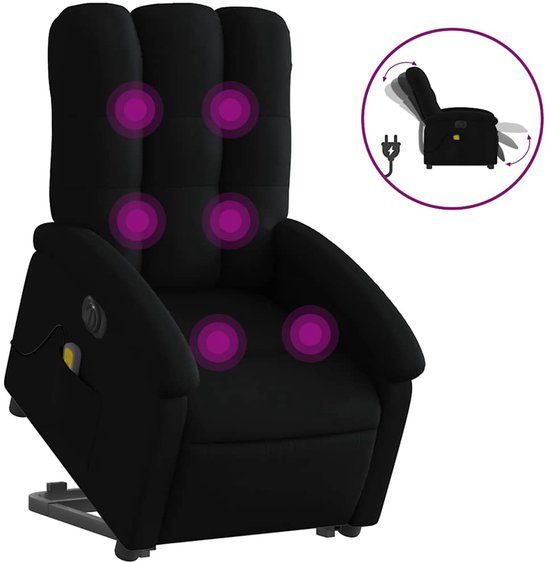 vidaXL Sta-op-massagestoel elektrisch verstelbaar stof zwart