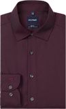 OLYMP Level 5 body fit overhemd - structuur - bordeaux rood - Strijkvriendelijk - Boordmaat: 44 (EU maat: XL)