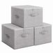 Ibenzoa® Boîte de rangement pliable en tissu, lot de 3, gris clair, 40 x 30 x 25 cm