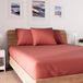 Soleil d'Ocre Jersey Doden Omslag, Katoen, Rood, 140 x 190 cm