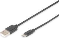 Digitus USB 2.0 kabel USB-A naar USB-Micro-B 1.80 m Zwart