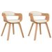 VidaXL Eetkamerstoelen 2 stuks gebogen hout en kunstleer crèmekleurig