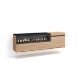 Skraut Home TV-Meubel, Lowboard, 150x45x35cm, Eiken/Zwart