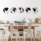 Stijlvol zwart decoratief metalen wandaccessoire (5 stuks), 50 x 50 cm, 100% metaal, 1,5 mm dik, perfect voor moderne woondecoratie en kunstdisplay