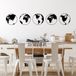 Stijlvol zwart decoratief metalen wandaccessoire (5 stuks), 50 x 50 cm, 100% metaal, 1,5 mm dik, perfect voor moderne woondecoratie en kunstdisplay