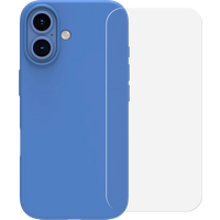 BlueBuilt Back Cover iPhone 16 Blauw + Screenprotector Glas