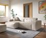 DELIFE Hoekbank Sirpio XL 270x170 cm koord beige recamiere variabel met kruk