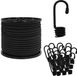 vidaXL Bungee Koorden met Haken 10 mm Zwart PP en rubber