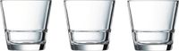 Arcoroc Waterglazen/Drinkglazen - 6x stuks - tumblers - 210 ml - transparant - stapelbaar